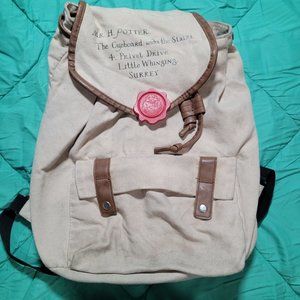 Harry Potter Hogwarts Letter Slouch Backpack Beige Daily Casual School Pack